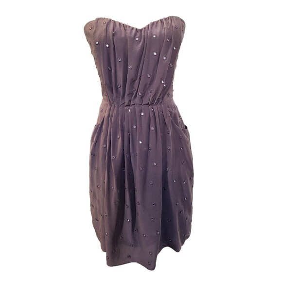 Rebecca Taylor | Lavender Dusk Silk Strapless Mirror Sequin Mini Dress, Size 6 - Picture 9 of 9